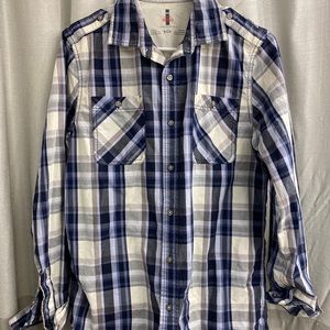 Men’s Plaid Shirt Sz S EUC